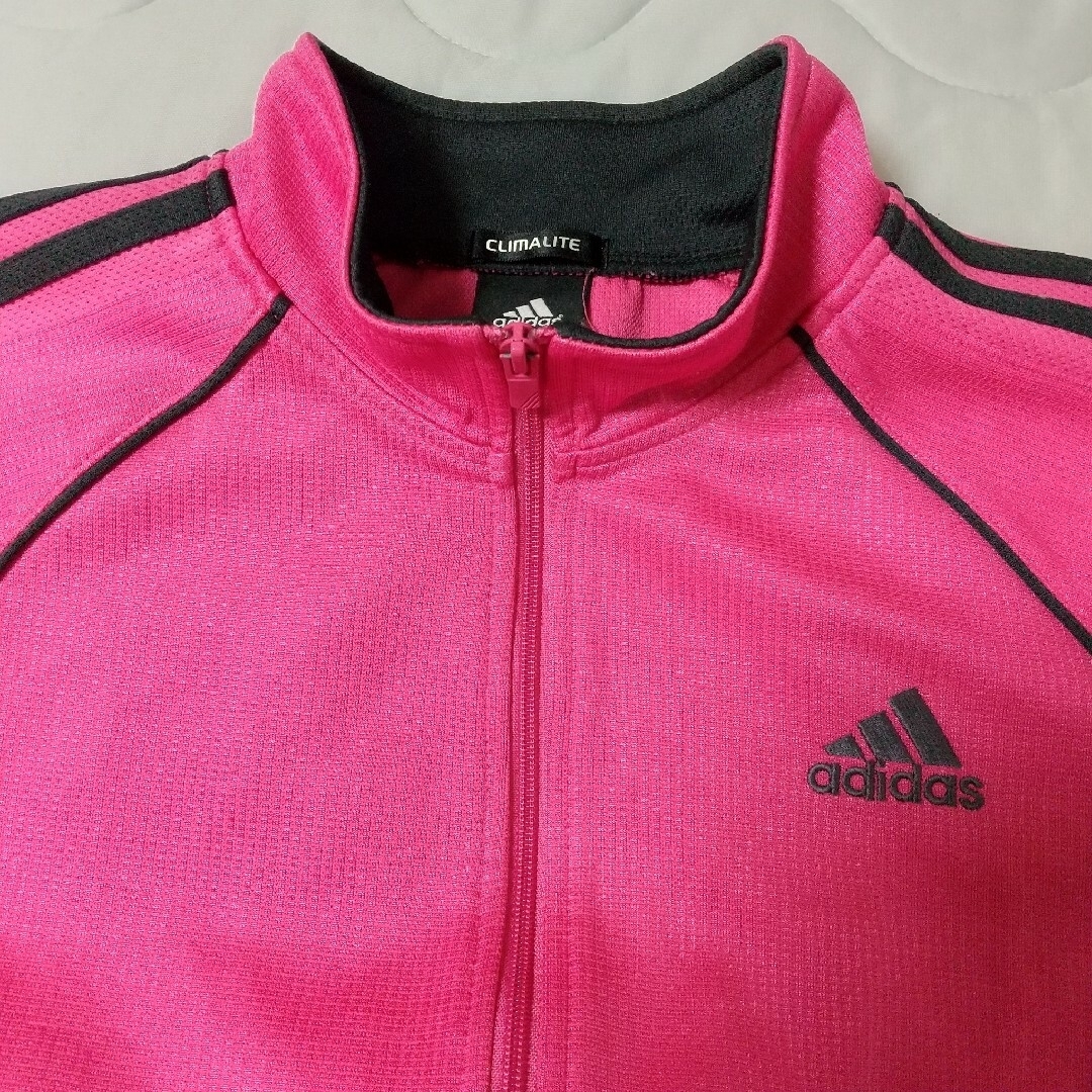 adidas(アディダス)のアディダス ピンク ジャージ 150cm キッズ/ベビー/マタニティのキッズ服女の子用(90cm~)(ジャケット/上着)の商品写真