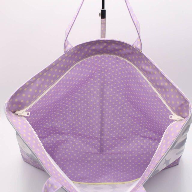 L27. 北欧花柄グレー/紫ドット ▥レッスンバッグ 手提げバッグ 鞄 キッズ/ベビー/マタニティのこども用バッグ(レッスンバッグ)の商品写真