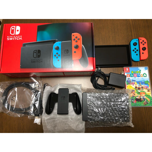 Nintendo Switch JOY-CON(L) ネオンブルー/(R) ネオ エンタメ/ホビーのゲームソフト/ゲーム機本体(家庭用ゲーム機本体)の商品写真