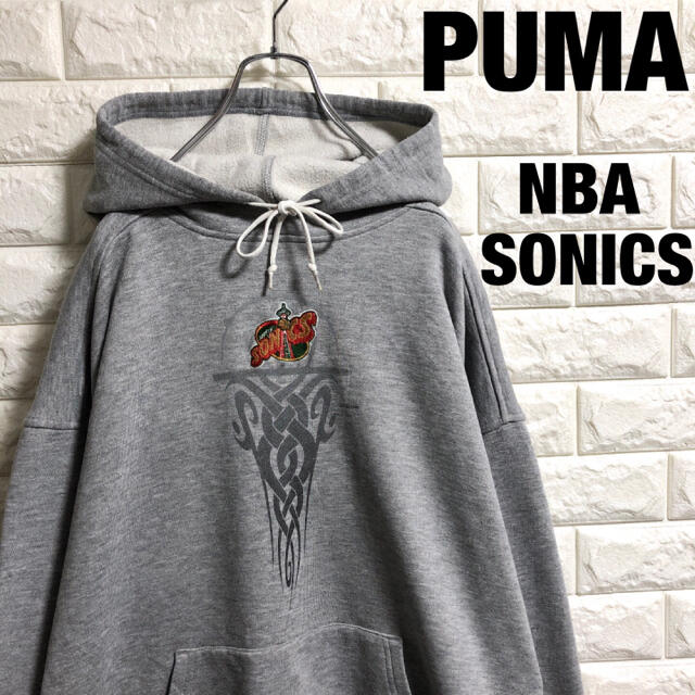 USEDPUMA  NBA  ソニックス　プルオーバーパーカー　刺繍　メンズXLサイズ