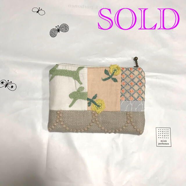 【SOLD】ミナペルホネン　ハンドメイド　ミニポーチ