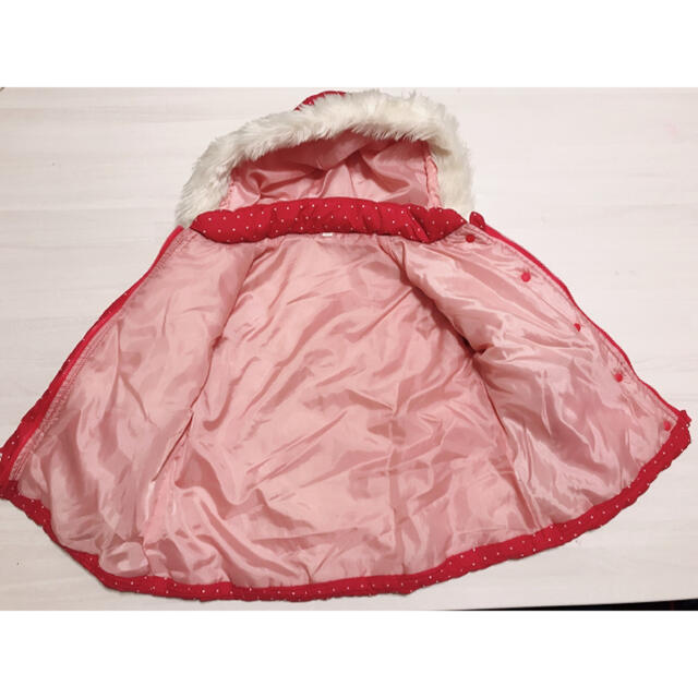 ダウンコート 赤 110cm キッズ/ベビー/マタニティのキッズ服女の子用(90cm~)(コート)の商品写真
