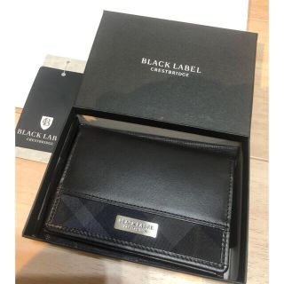 ブラックレーベルクレストブリッジ(BLACK LABEL CRESTBRIDGE)の新品　箱付き　ブラックレーベルクレストブリッジ　レザー　カードケース　名刺入れ(名刺入れ/定期入れ)