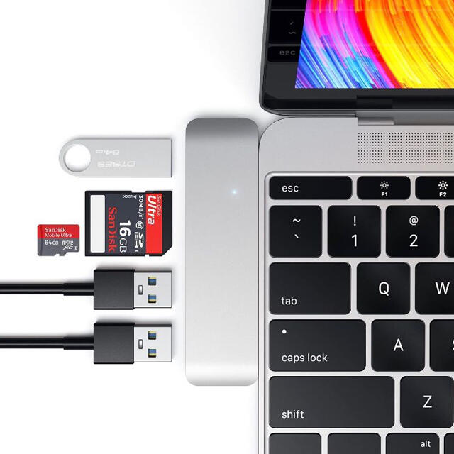 USB×2 ハブ タイプ Type-C Hub 5 in 1 Mac Book スマホ/家電/カメラのPC/タブレット(PC周辺機器)の商品写真