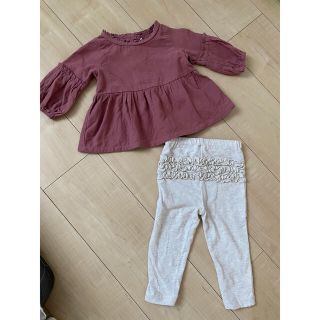 プティマイン(petit main)の発送前お値下げ♡【petit mainフリルレギンス♡トップス2点セット】(パンツ)