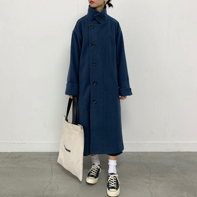 fashiru woolブレンドスタンドカラーコート レディースのジャケット/アウター(ロングコート)の商品写真