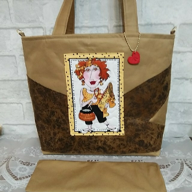 sewingトート大A4縦入2way  ロラライハリス ハンドメイド