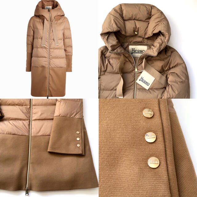 HERNO - 新品/44 Herno ヘルノ レディース ダウン コート キャメル HERNO - 新品/44 Herno ヘルノ レディース ダウン コート キャメル