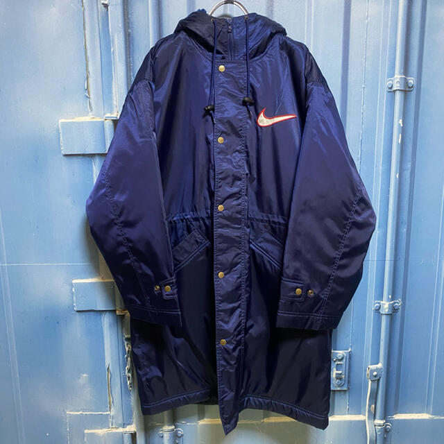 NIKE - 90s ナイキ 銀タグ ベンチコート ボアジャケット デカロゴ ゆる ...