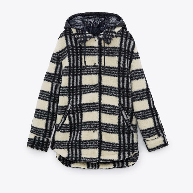 ZARA チェック柄パフジャケット39