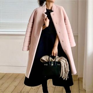 ザラ(ZARA)のバースデーバッシュ ピンク ボアコート(ロングコート)