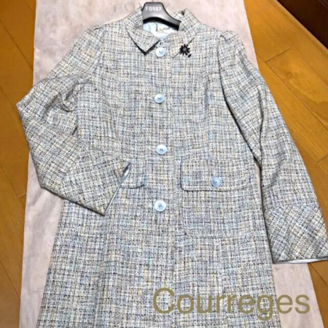 非常に高い品質 SALE 織りの素敵な気軽にコート 気品溢れる  Courreges   ロングコート