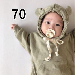 ベビー70　くまさんロンパース　クマロンパース(ロンパース)