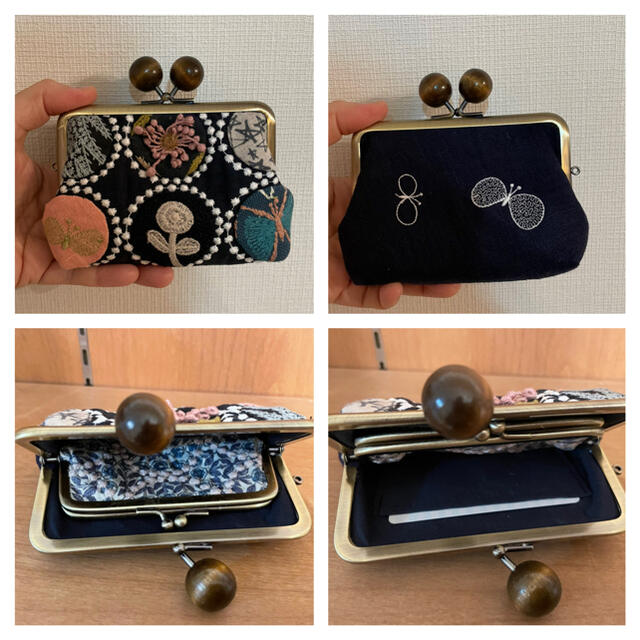★訳あり★ミナペルホネン ハンドメイド 親子がま口 タンバリン パッチワーク 2