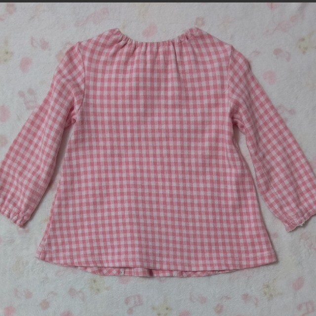 coeur a coeur(クーラクール)のギンガムチェックプルオーバー 95 キッズ/ベビー/マタニティのキッズ服女の子用(90cm~)(Tシャツ/カットソー)の商品写真