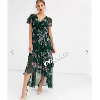 エイソス(asos)のASOS エイソス✨フローラルプリントシフォンワンピース👗新品/タグ付き(ロングワンピース/マキシワンピース)