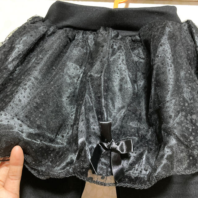 110cm 女の子 スカート 付 レギンス 裏起毛 10分丈 ガールズ スパッツ キッズ/ベビー/マタニティのキッズ服女の子用(90cm~)(パンツ/スパッツ)の商品写真