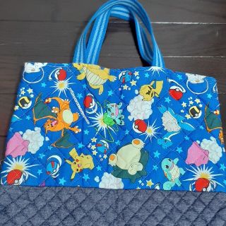 ポケモン手作り手提げバッグ　中古(バッグ/レッスンバッグ)