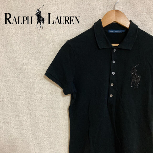 POLO RALPH LAUREN(ポロラルフローレン)のRALPH LAUREN ラルフローレン　ポロシャツ レディース　ブラック　半袖 レディースのトップス(ポロシャツ)の商品写真