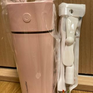 ミニ　卓上加湿器　ポータブル　USB 加湿機　新品　ピンク(加湿器/除湿機)