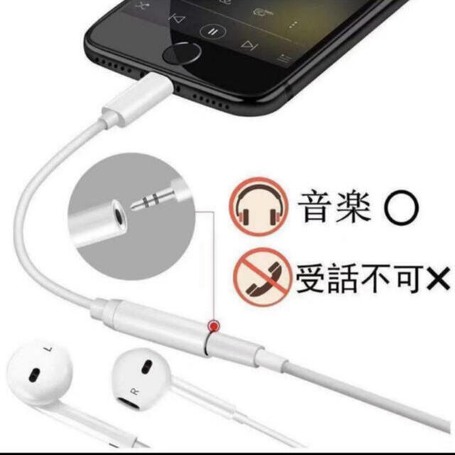 iPhone(アイフォーン)のiPhone イヤホン 変換アダプター スマホ/家電/カメラのスマホアクセサリー(ストラップ/イヤホンジャック)の商品写真