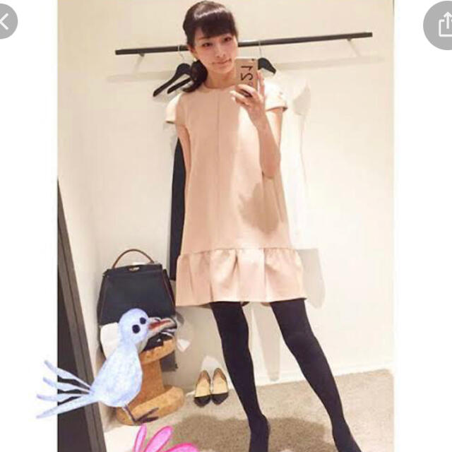 【美品】yokochan Aラインドレス　ピンク レディースのワンピース(ひざ丈ワンピース)の商品写真