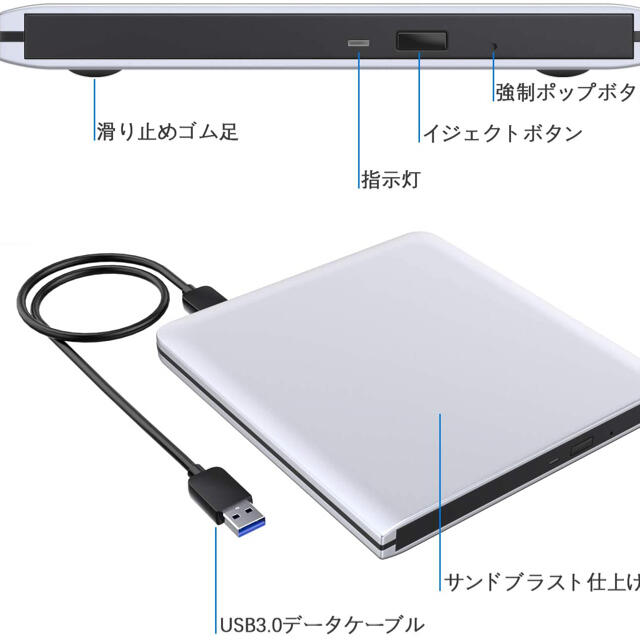 ブルーレイドライブ外付けusb3.0 一年安心保証付き 3