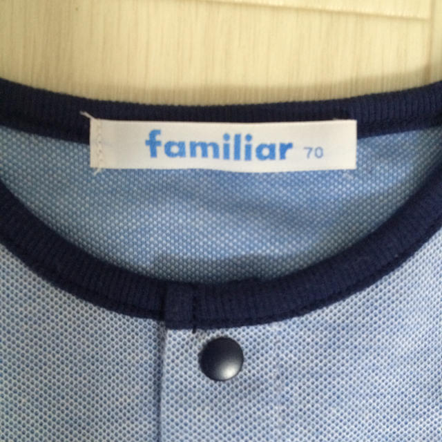 familiar(ファミリア)のfamiliar♡ブルー長袖カーディガン キッズ/ベビー/マタニティのベビー服(~85cm)(カーディガン/ボレロ)の商品写真