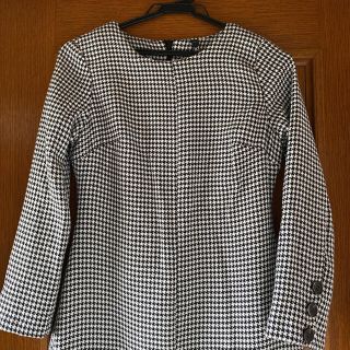 ザラ(ZARA)の新品　ZARA 千鳥柄ロングワンピ(ロングワンピース/マキシワンピース)