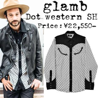 グラム(glamb)の★美品★定価2,2万★glamb★グラム★ドット ウエスタンシャツ★1★ホワイト(シャツ)