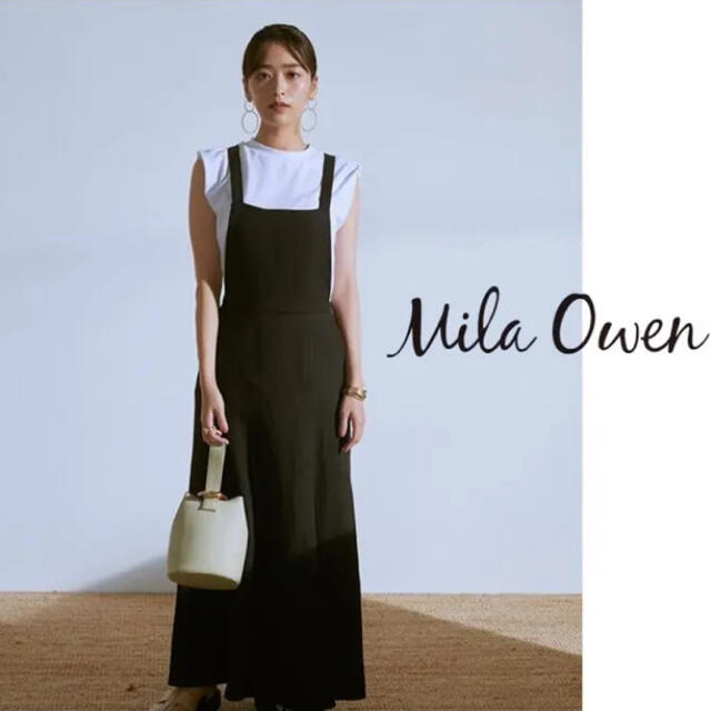 Mila Owen(ミラオーウェン)のMila Owen フレアスカートサロペットワンピース レディースのワンピース(ロングワンピース/マキシワンピース)の商品写真