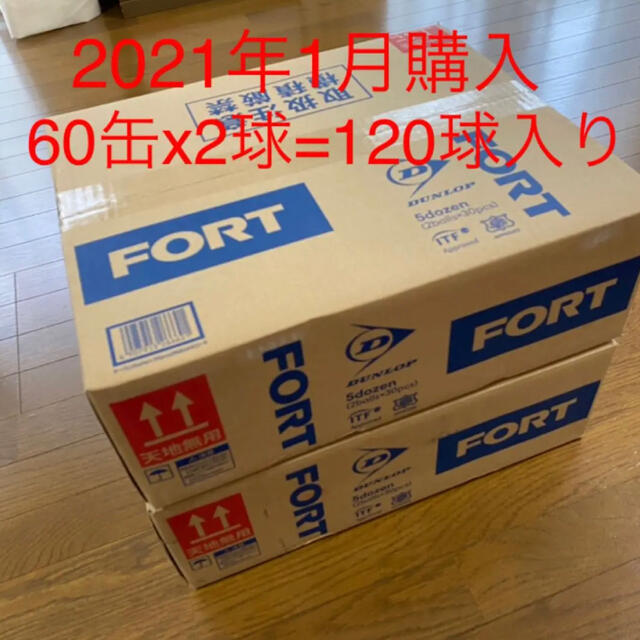 【新品・未使用】60缶(120球) ダンロップ フォート FORT テニスボール