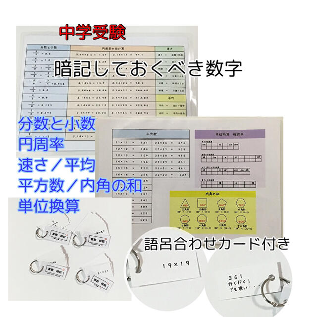 中学受験 算数 覚えてべき数字一覧表の通販 By 暗記カード屋 S Shop ラクマ