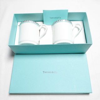 ティファニー(Tiffany & Co.)の[Tiffany & Co.] プラチナブルーバンドマグ(グラス/カップ)