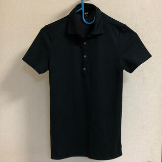 ユニクロ(UNIQLO)のUNIQLO ユニクロ レディースS ポロシャツ 半袖 黒(ポロシャツ)