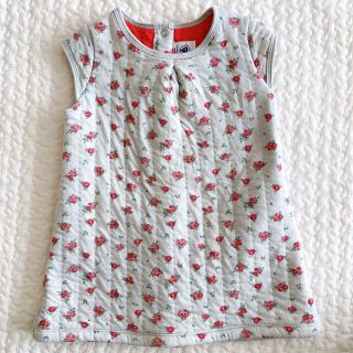 プチバトー(PETIT BATEAU)のPETIT BATEAU♡プチバトー キルティングワンピース チュニック 花柄 (ワンピース)