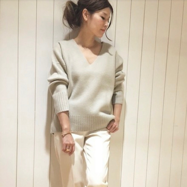 ドゥーズィエムクラス ウールカシミヤSmooth Vネックニット 新品