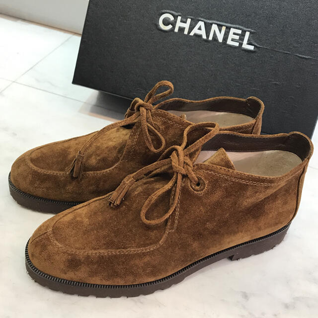 ☆美品☆CHANEL シャネル チャッカブーツ スエード 茶