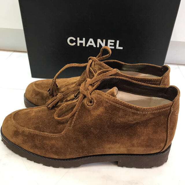 ☆美品☆CHANEL シャネル チャッカブーツ スエード 茶 - ブーティ