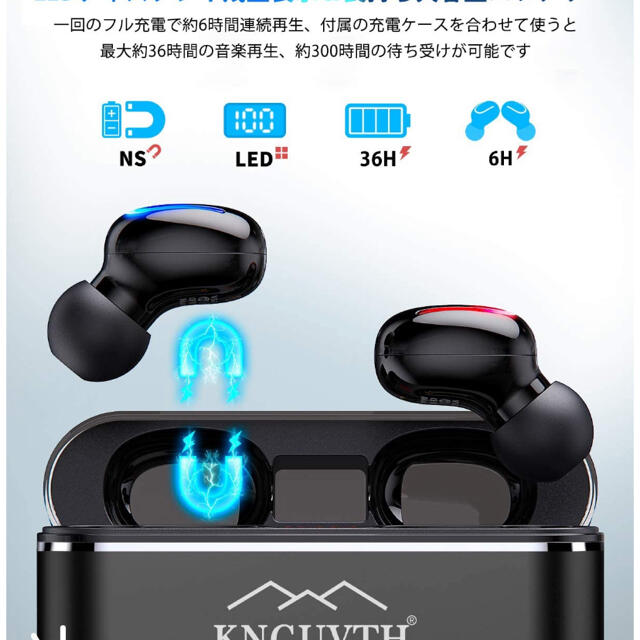 iPhone(アイフォーン)の【ワイヤレスイヤホン Bluetooth イヤホン IPX8 防水】 スマホ/家電/カメラのオーディオ機器(ヘッドフォン/イヤフォン)の商品写真