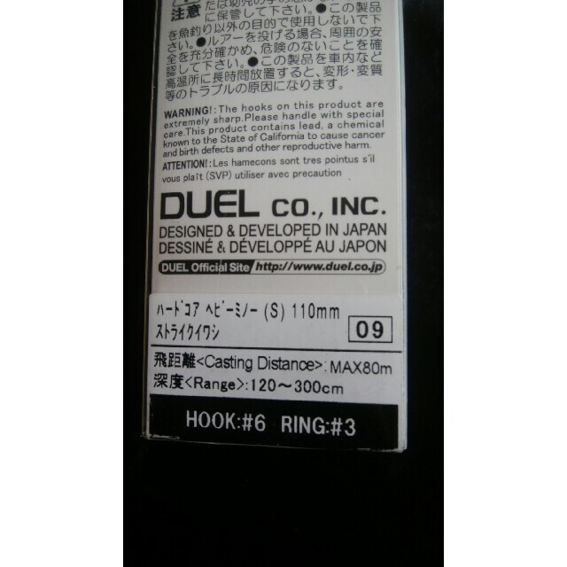 デュエル　duel ハードコア　ヘビーミノー　110 37g ストライクイワシ スポーツ/アウトドアのフィッシング(ルアー用品)の商品写真