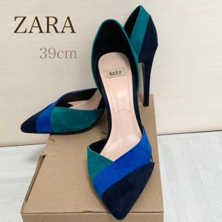 ザラ(ZARA)のZARA  ハイヒール　パンプス　ベルベット　25.5cm (ハイヒール/パンプス)