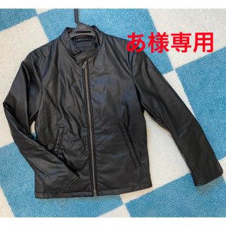 ユニクロ(UNIQLO)のUNIQLO ユニクロ ライダースジャケット 革ジャン メンズ ブラック S(ライダースジャケット)