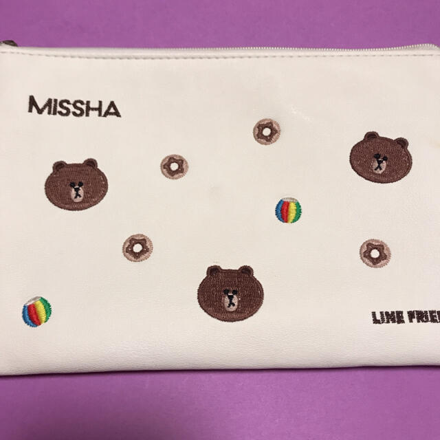 MISSHA(ミシャ)のLINEFRIENDS＆MISSHAコラボ♡メイクブラシ5本セット＆メイクポーチ コスメ/美容のキット/セット(コフレ/メイクアップセット)の商品写真