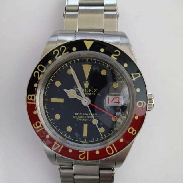 新発売 ROLEX - ビンテージ時計GMT黒赤バットマン 腕時計(アナログ