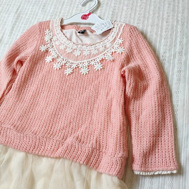 ニットワンピースチュニック 110センチ 新品未使用 キッズ/ベビー/マタニティのキッズ服女の子用(90cm~)(ワンピース)の商品写真