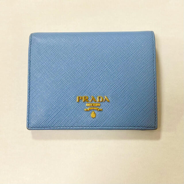 新品 PRADA バイカラー二つ折り財布 2