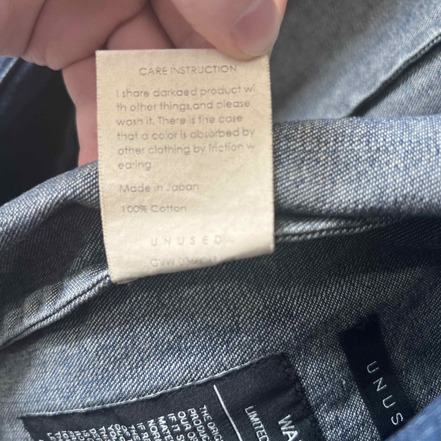 UNUSED(アンユーズド)のunused デニムジャケット　バンドカラー メンズのジャケット/アウター(Gジャン/デニムジャケット)の商品写真