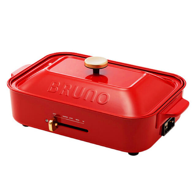 BRUNO コンパクトホットプレート(レッド) スマホ/家電/カメラの調理家電(ホットプレート)の商品写真