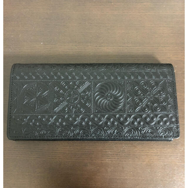 訳あり美品》文庫革 黒い長財布 - 財布
